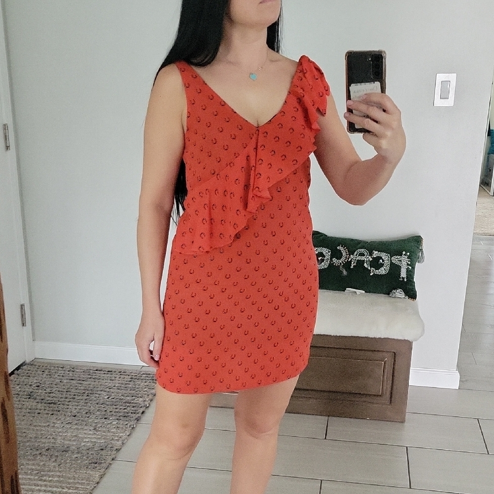 T.J.Max Elegant Orange Sleeveless Dress